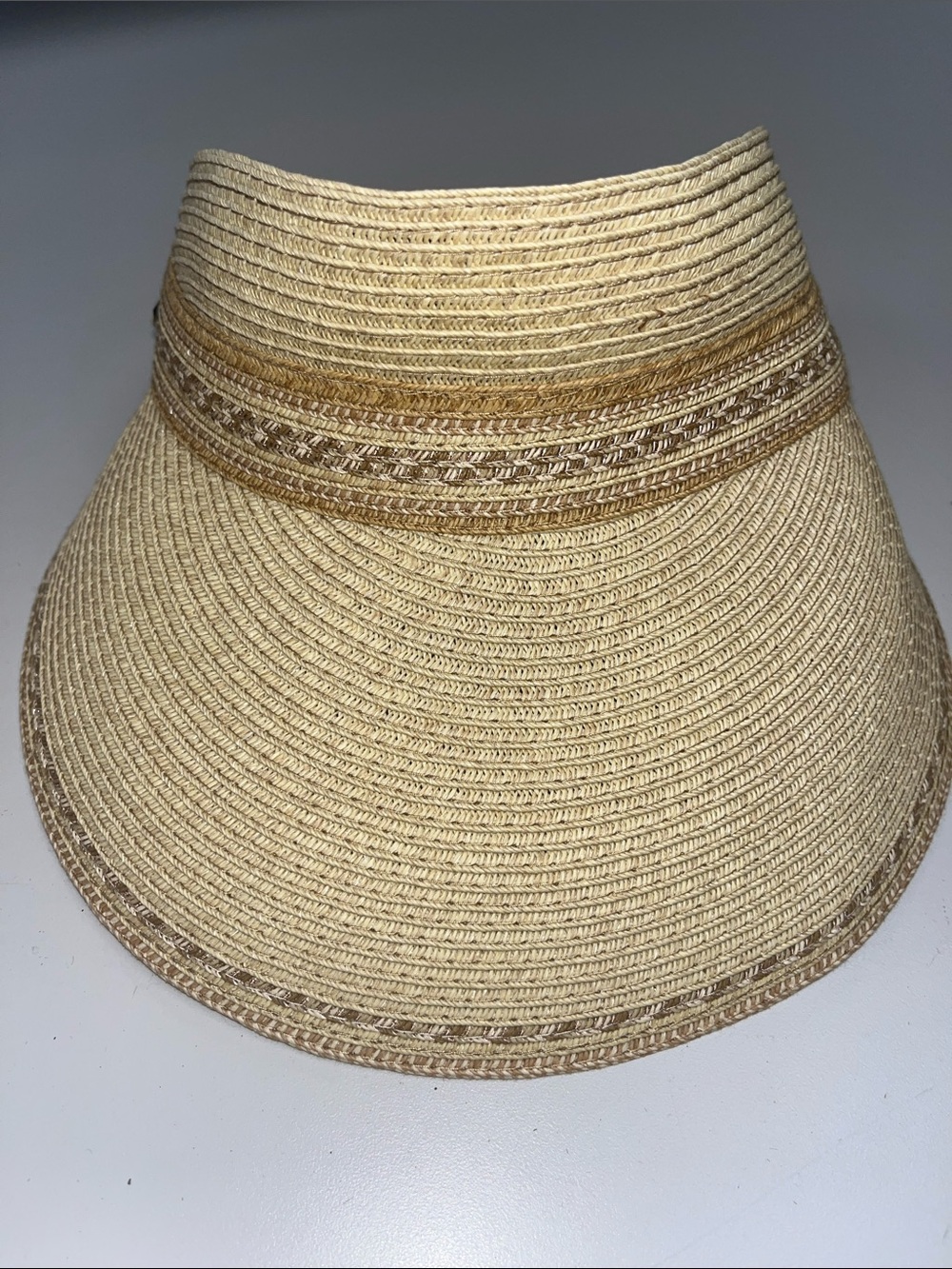 Sun n’ Sand UPF 50+ Protection Woven Sun Visor Hat in Natural Beige